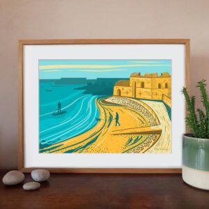 Art Giclée Print by artist Ellie Newbury featuring Portland Castle on the Isle of Portland, Dorset.