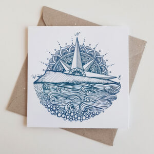 'Portland Wind Rose' art greetings card featuring an Isle of Portland, Dorset, landscape.
