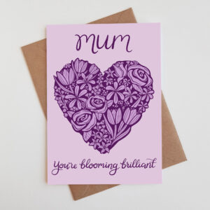 A floral heart Mother's Day greetings card
