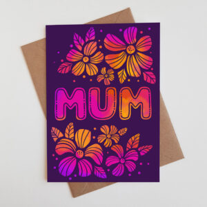A bold, colourful, floral Mum Mother's Day greetings card